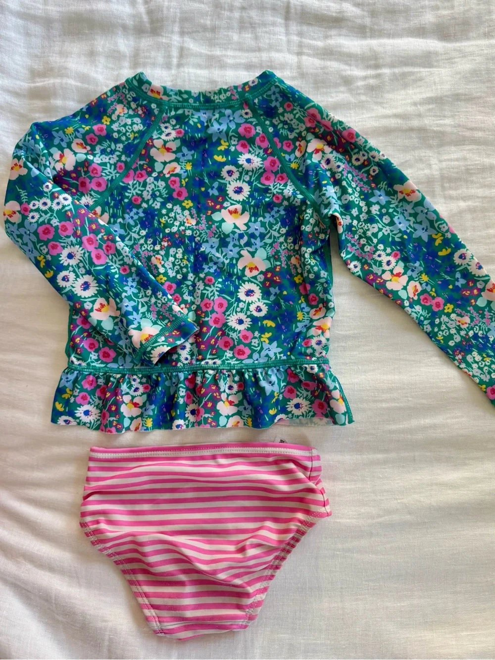 Tea Collection Girls Floral Long-Sleeve Rashguard Set